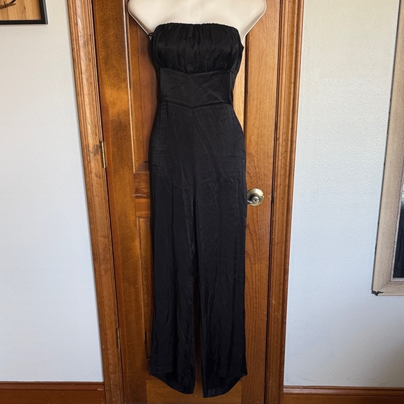 Zara Pants - Zara Black satin Jumpsuit